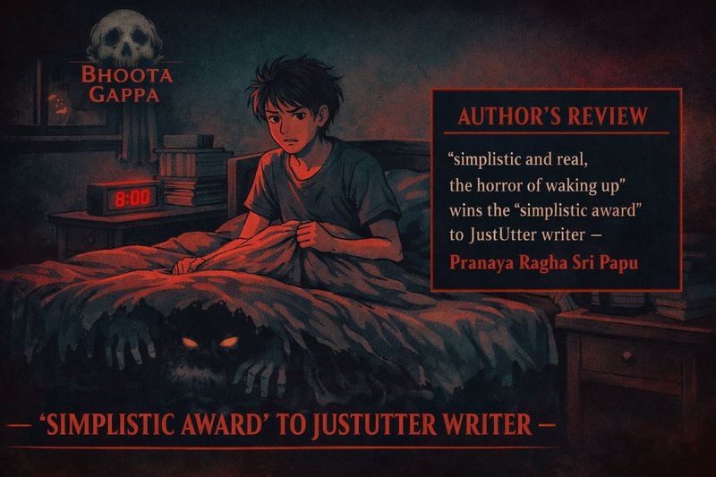 Simplistic Award — Pranaya Ragha Sri Papu · The Horror of Waking Up · simplistic and real