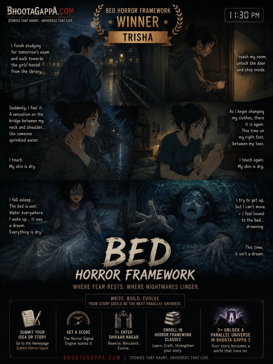 Making the Difference — Bed Horror Framework winner story by Trisha, told as a comic strip
